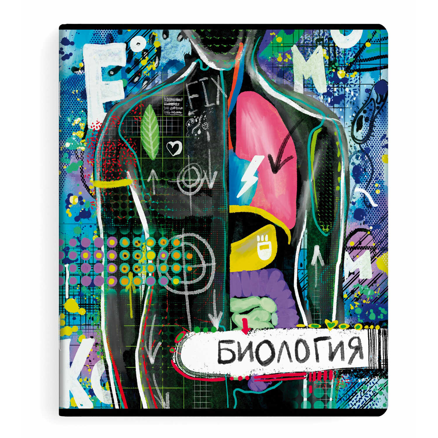 Тетрадь предметная Биология 48листов клетка ФЕНИКС Граффити, арт. 60478