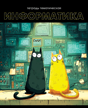 Тетрадь предметная Информатика 48л клетка АППЛИКА Кошачья тема, арт. С0203-08