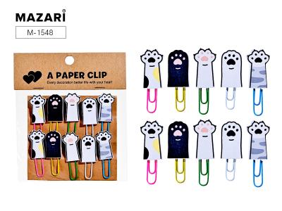 Скрепки фигурные 10шт/упак цветные MAZARI Лапки, арт. M-1548