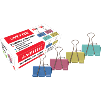 Зажим для бумаг 19 мм цветной deVENTE Pastel, арт. 4131314