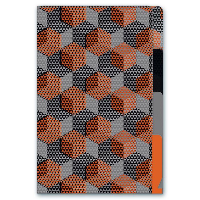 Папка уголок жесткий А6 3отделения 180мкр ФЕНИКС Ромбы , арт. 47029