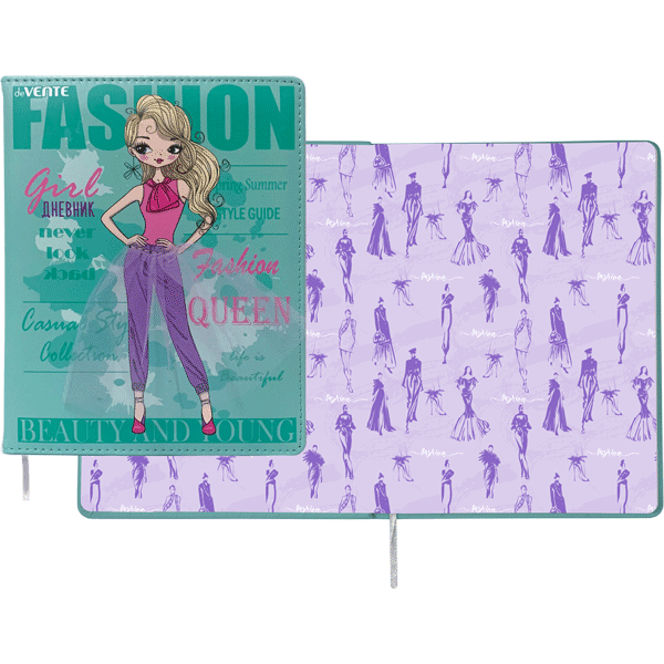 Дневник 1-11 класс твердая обложка искусственная кожа deVENTE Fashion Girl, арт. 2222326