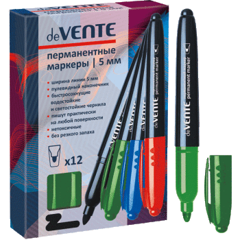 Маркер перманентный зеленый круглый 5мм deVENTE, арт. 5043737