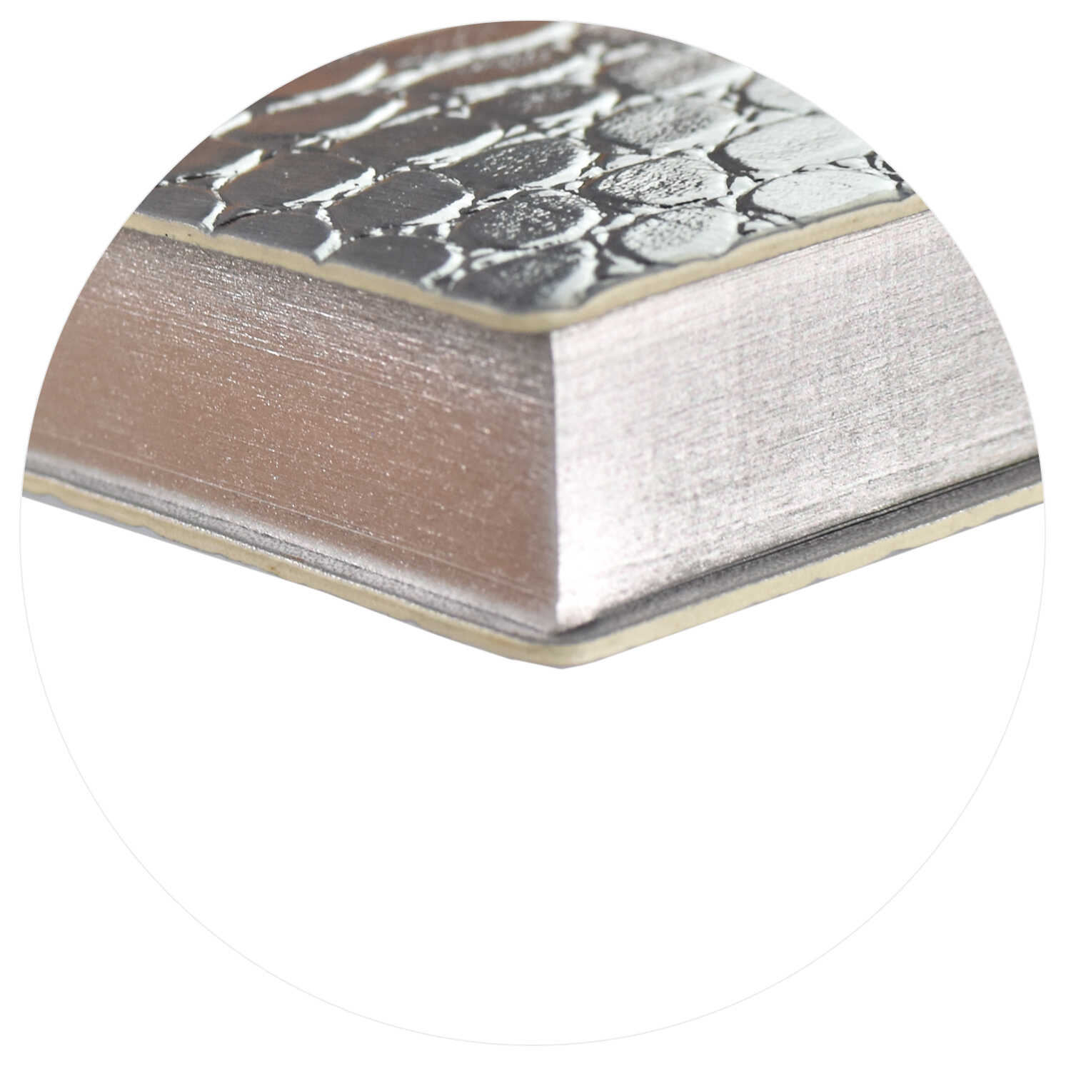 Ежедневник недатированный А6+ ФЕНИКС Escalada Кроко кремовый блок интегральная обложка Металлик серебро срез серебряный, арт. 64219