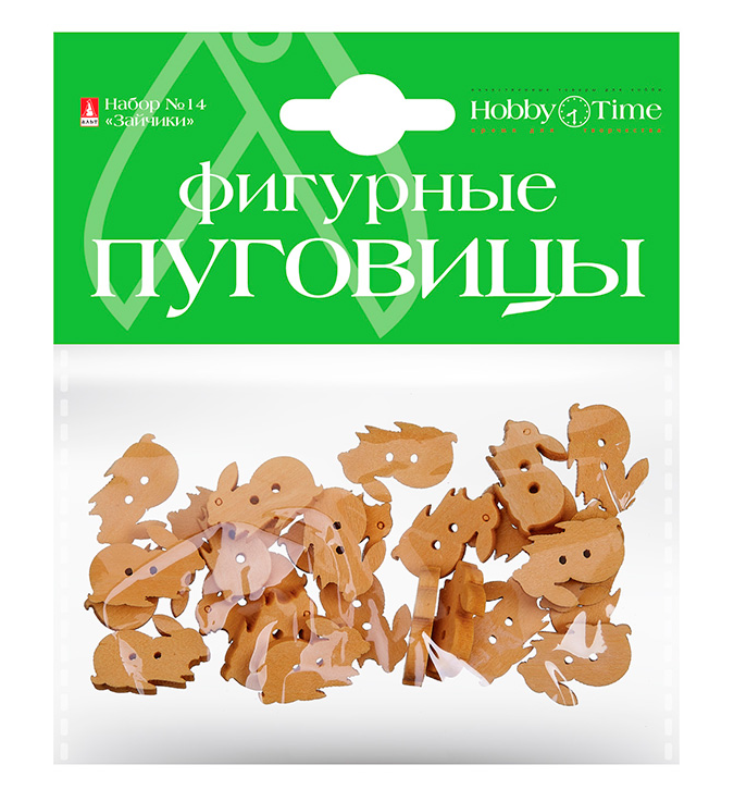 Декор для творчества Из дерева Пуговицы зайчики АЛЬТ, арт. 2-537