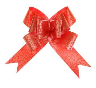 Бант декоративный сборный 5см Сердца красный, арт. 1149755/ 2772973