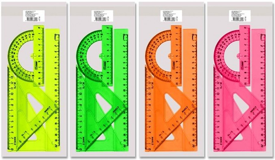 Геометрический набор средний 4 предмета 20см СТАММ Neon Cristal ассорти, арт. НГ14