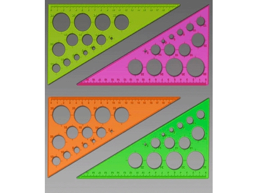 Треугольник 30*19см пластиковый с окружностями СТАММ Cristal Neon ассорти , арт. ТК110