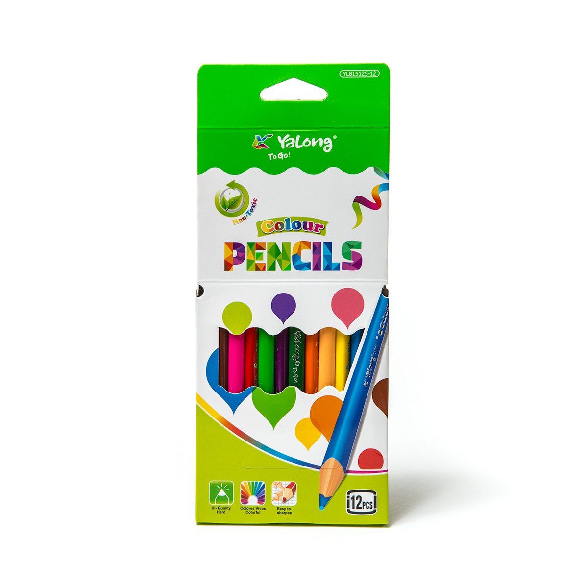 Карандаши цветные 12цветов YALONG Colour Pencils трехгранные, арт. YL815125-12