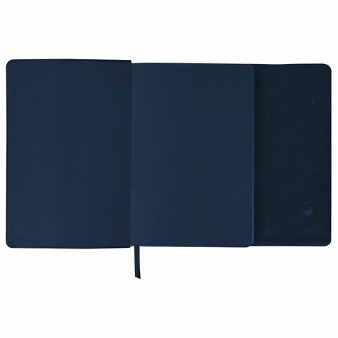 Ежедневник недатированный А5 BRAUBERG Magnetic интегральная обложка искусственная кожа на магнитном клапане синий срез синий, арт. 113279