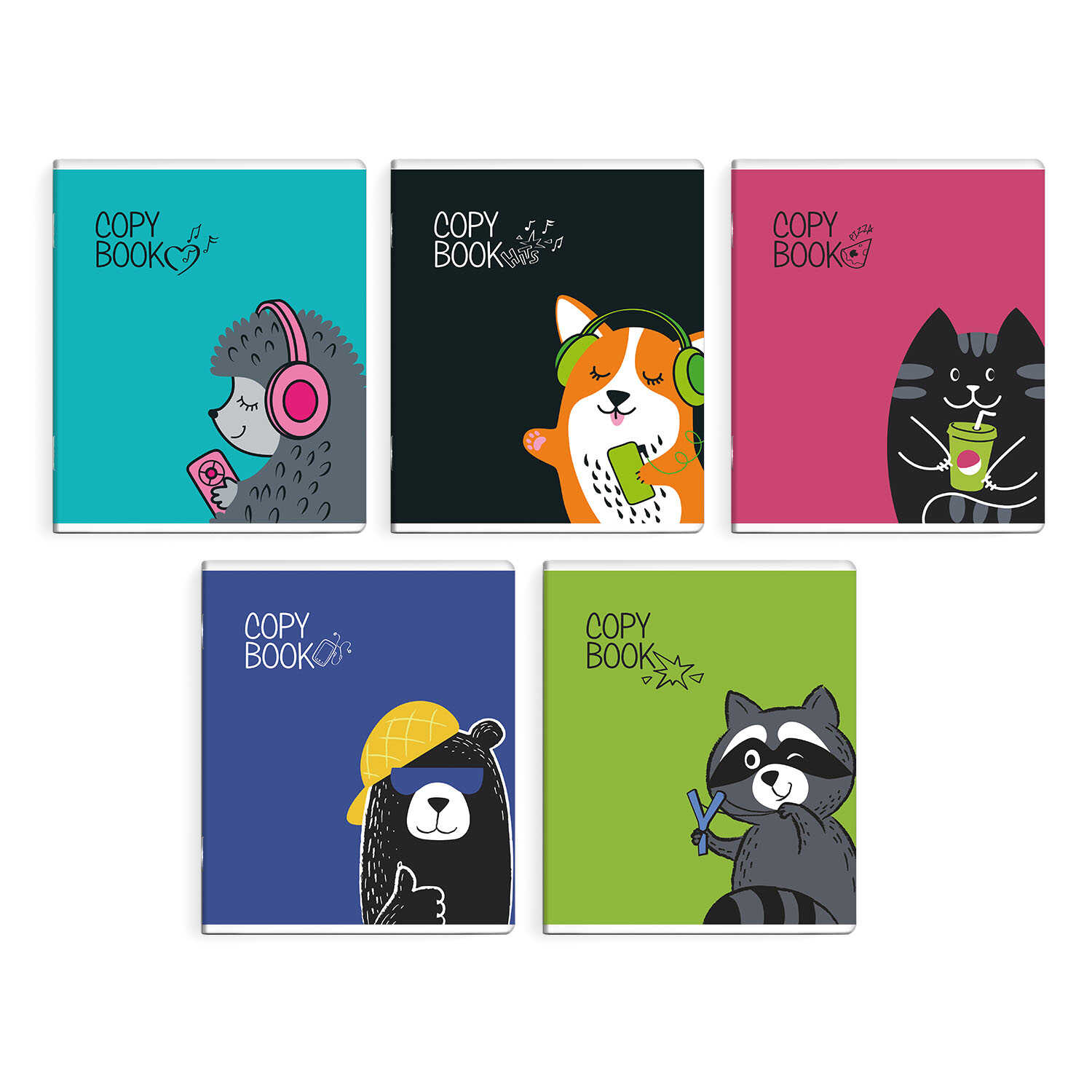 Тетрадь А5 48л клетка ФЕНИКС Крутые зверюшки ассорти, арт. 56672