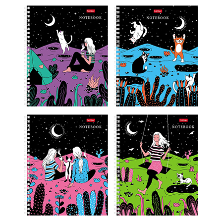 Тетрадь А5 80л клетка спираль ХАТБЕР Дотянуться до небес ассорти, арт. 80Т5вмВ1гр