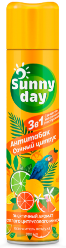 Освежитель воздуха 300мл SUNNY DAY Антитабак Сочный цитрус, арт. 25495