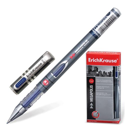 Ручка гелевая синяя 0,5/0,35 ERICH KRAUSE Megapolis корпус серый, арт. 92