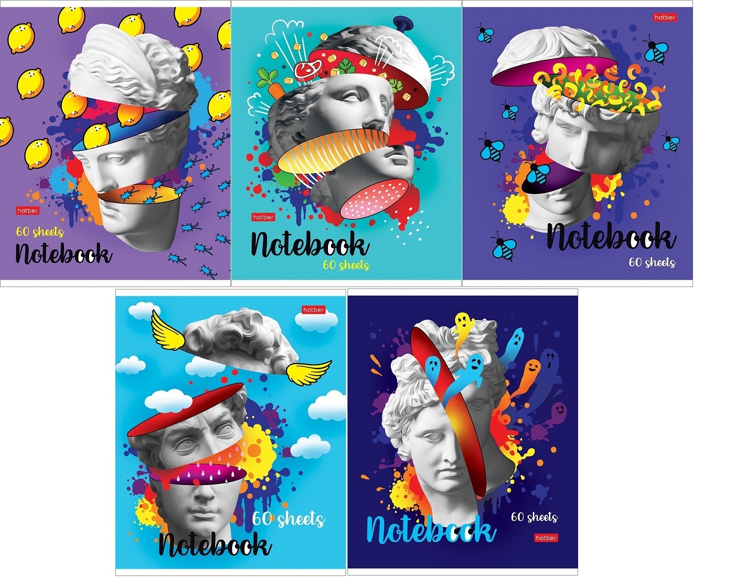 Тетрадь А5 60л клетка ХАТБЕР Вайб в моей голове ассорти, арт. 60Т5В1