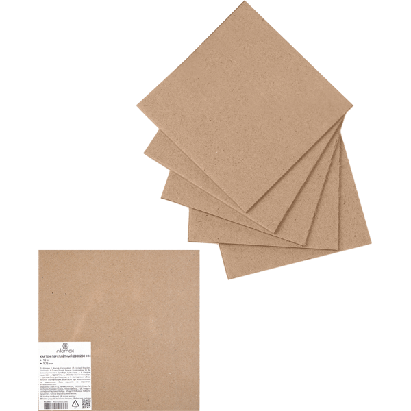 Картон переплетный 200*200 1100г ATTOMEX 4120003, арт. 4120003