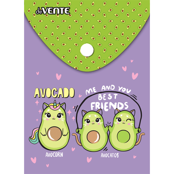 Папка конверт на кнопке А6 150мкр deVENTE Avocado вертикальная, арт. 3079219
