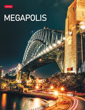Тетрадь А5 240л клетка на кольцах ХАТБЕР Megapolis твердая обложка, арт. 240ТК5В1_23148
