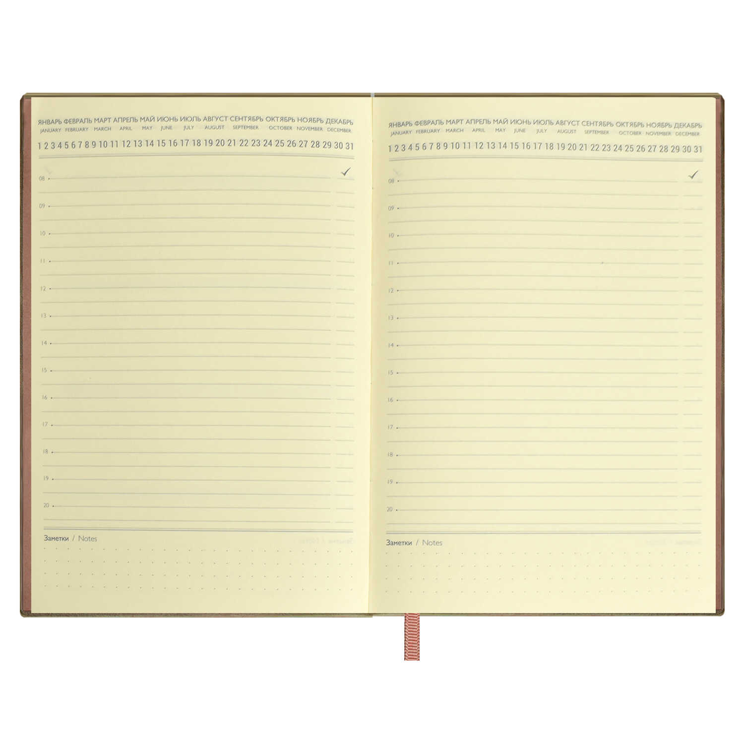 Ежедневник недатированный А5 ФЕНИКС Escalada Пике крем блок интегральная обложка капучино св.коричневый срез, арт. 63992