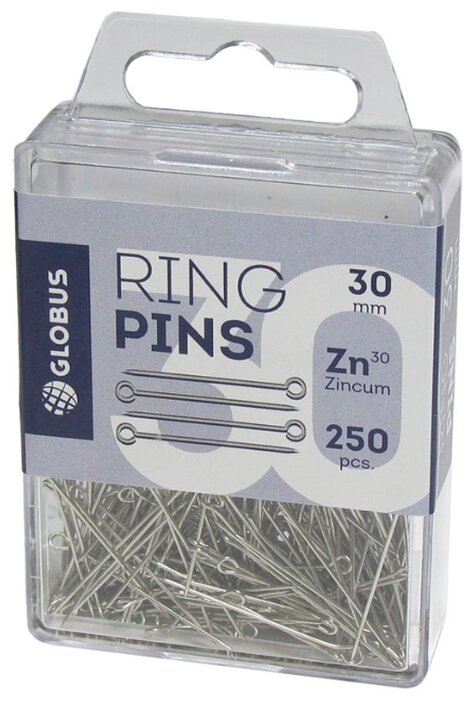 Булавки 30мм 250шт GLOBUS металлические, арт. Б30-250