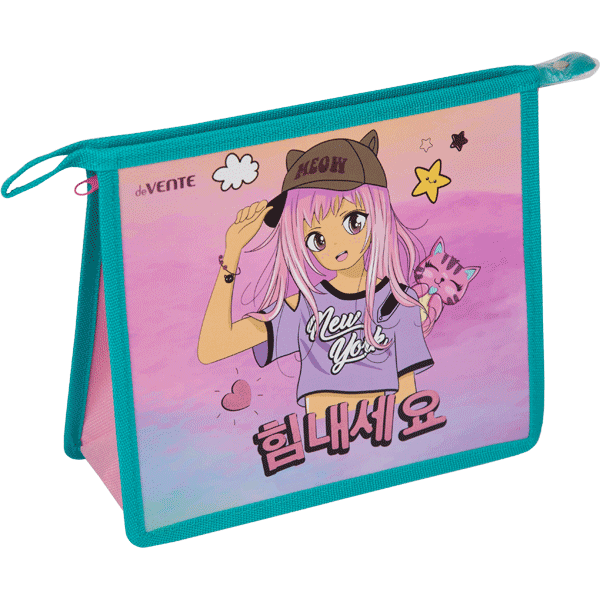 Папка для тетрадей А5 на молнии 1 отделение deVENTE Manga Girl дно с расширением до 8см, арт. 8056383