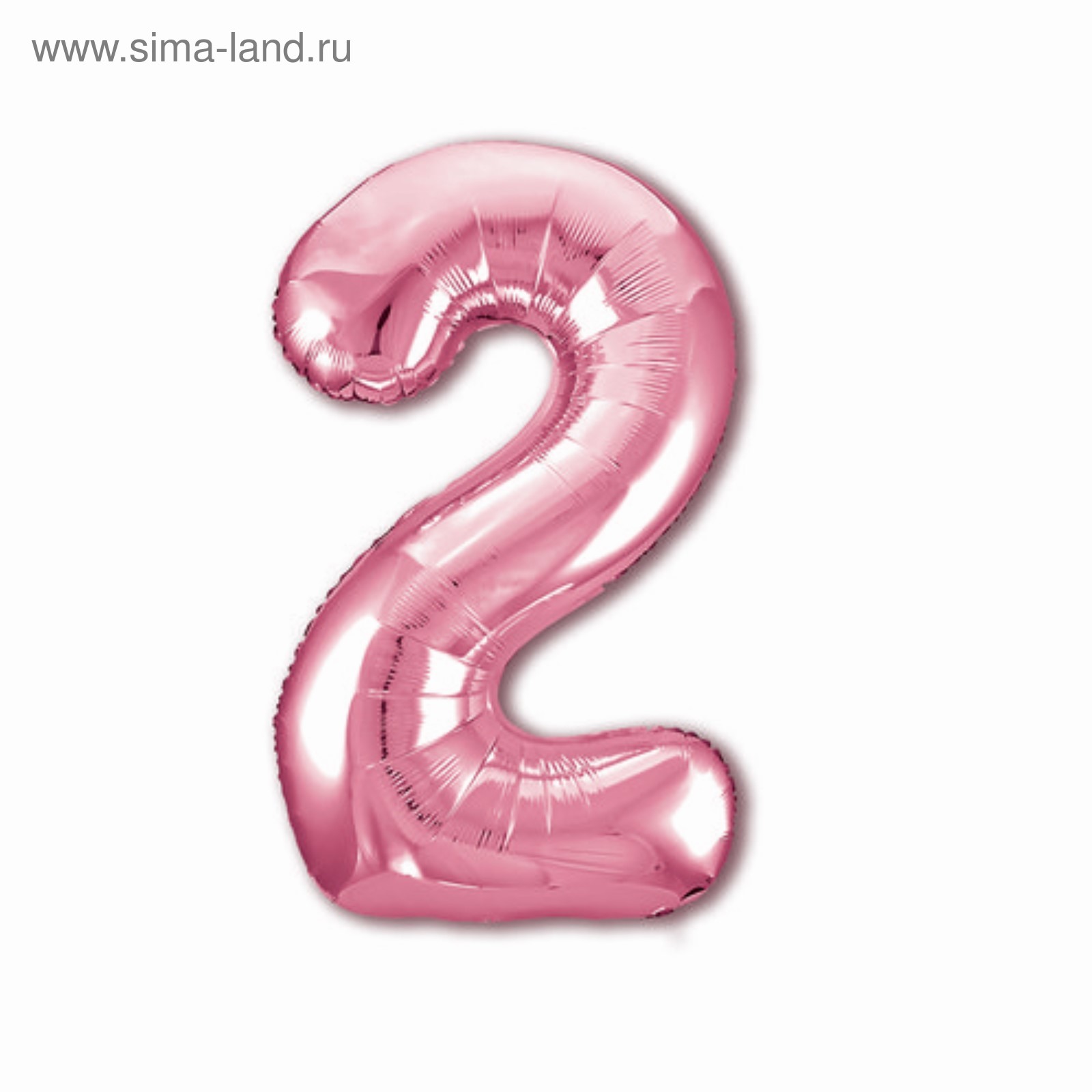 Шар фольгированный 40" Цифра 2 AGURA Slim фламинго, арт. 4854116